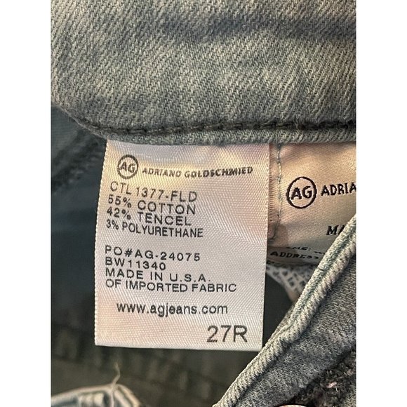 AG Adriano Goldschmied Jeans Womens Green Stevie Ankle Slim Straight Leg‎ 27R - Picture 8 of 8